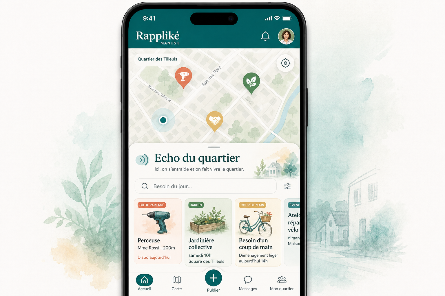 Echo du quartier — carte et entraide de voisinage
